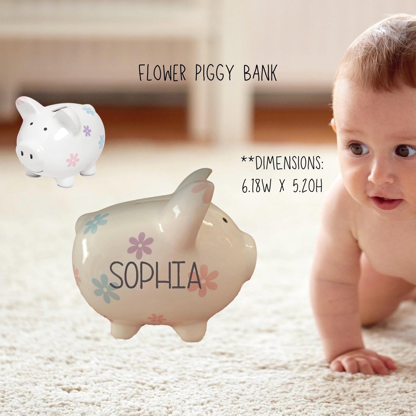 Personalized piggy bank - Large and Medium