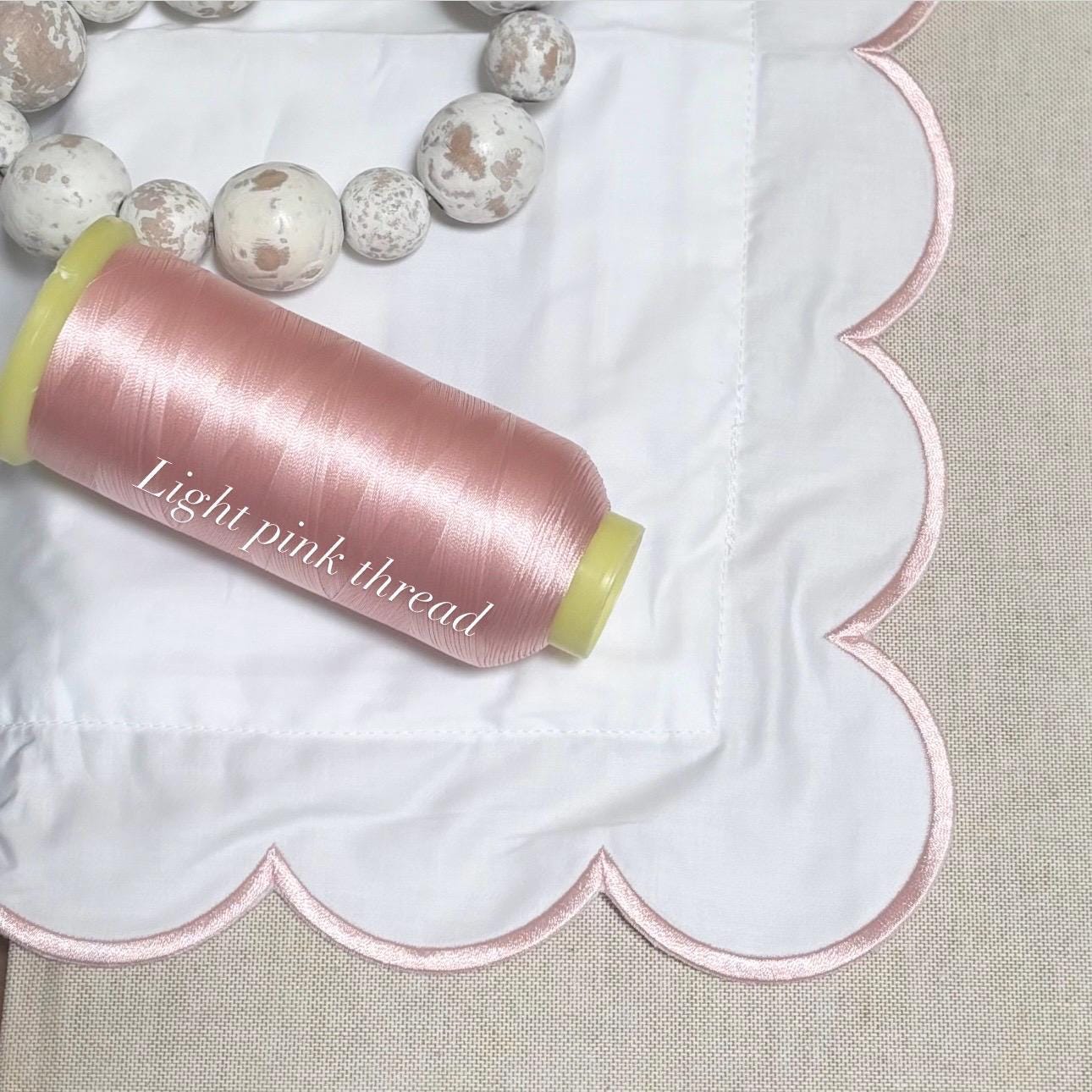 (Copy) Custom Embroidered Scalloped Trim Pillow
