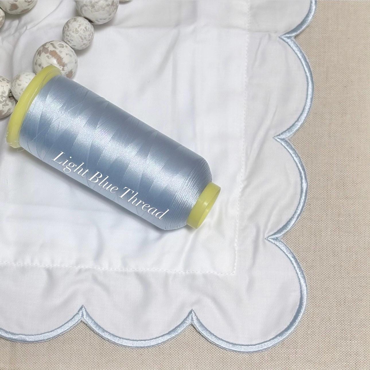 (Copy) Custom Embroidered Scalloped Trim Pillow