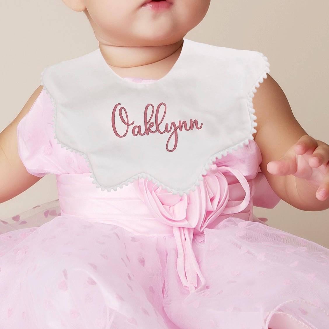 Custom Embroidered Scalloped Drool Bib