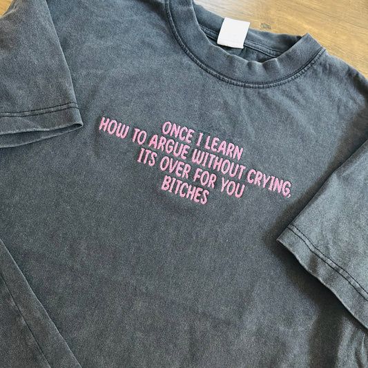 Oversized Black Vintage Tee - It’s over for you Bitches