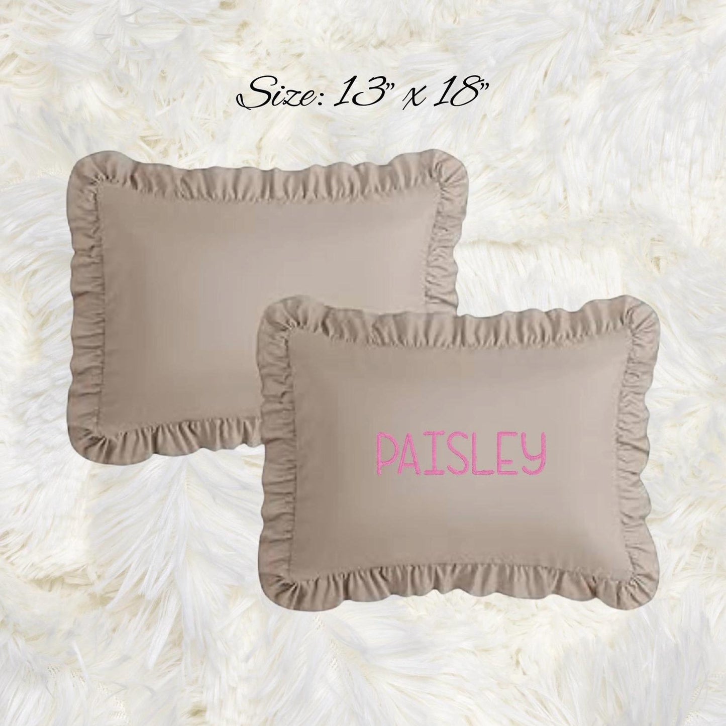 Custom Embroidered Ruffle Pillow