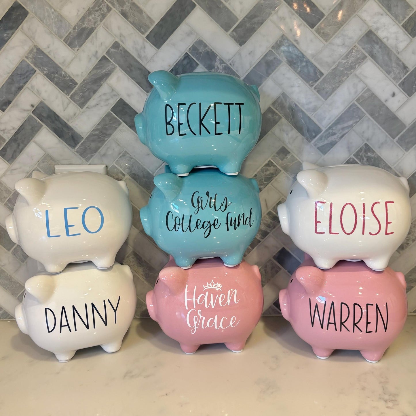 Personalized piggy bank - Large and Medium