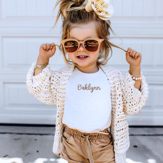 Custom Embroidered Name Tee for Kids